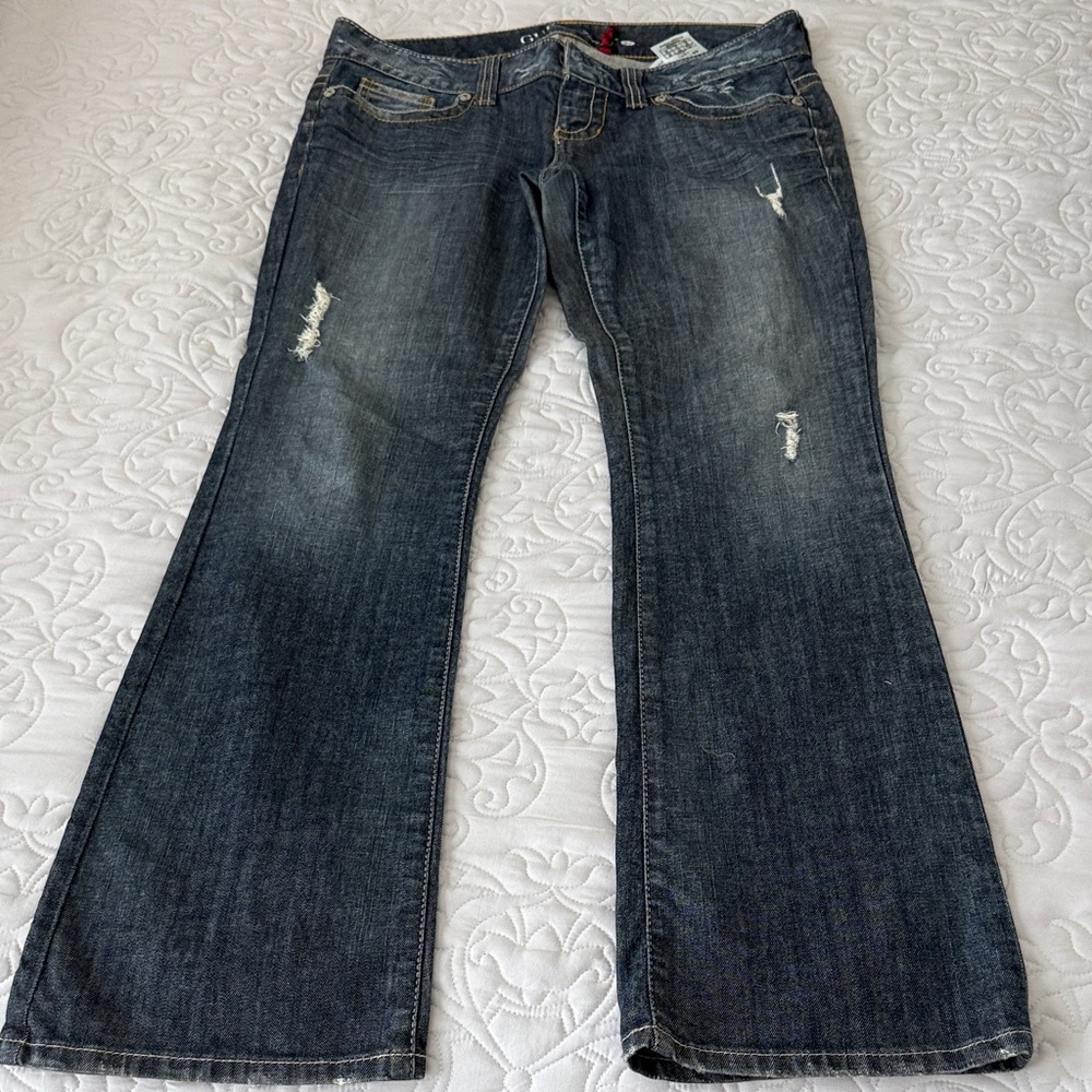 Guess Women's Flare Distressed Denim Jeans